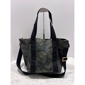 Corroon Camo Leather Tote Bag Green Camouflage Crossbody Handbag